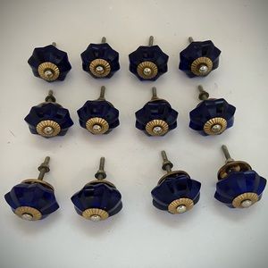 Lot of 12 Glass Cabinet Knobs